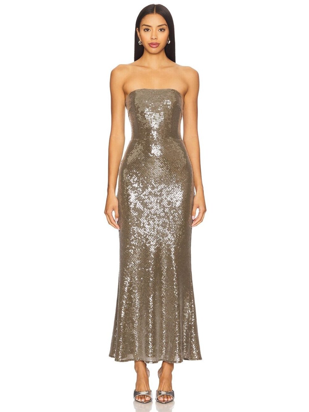 Sau lee Ciara Dress in Smokey Olive
